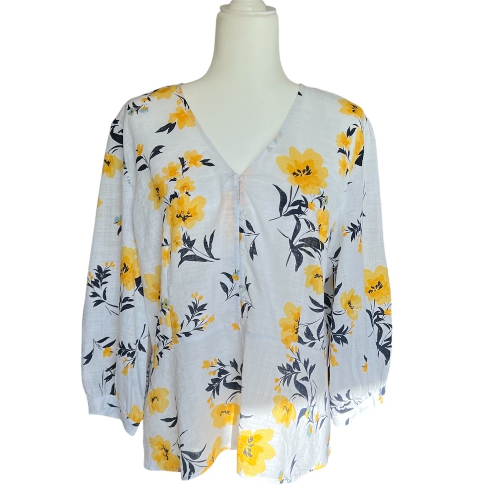 Liz Claiborne Blouse Women's Large Peplum Floral‎